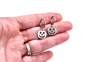 Silver Pumpkin Earrings