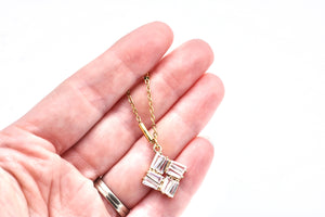 Gold Diamond Rhinestone Necklace