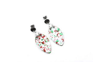 Red and Green Christmas Light Earrings
