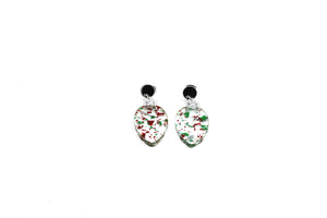 Red and Green Christmas Light Earrings