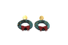 Load image into Gallery viewer, Acrylic Christmas Wreath Earrings
