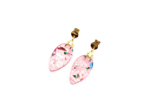 Pink Christmas Light Earrings