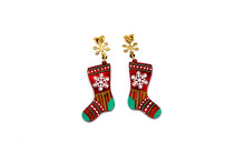 Load image into Gallery viewer, Red Christmas Stocking Earrings
