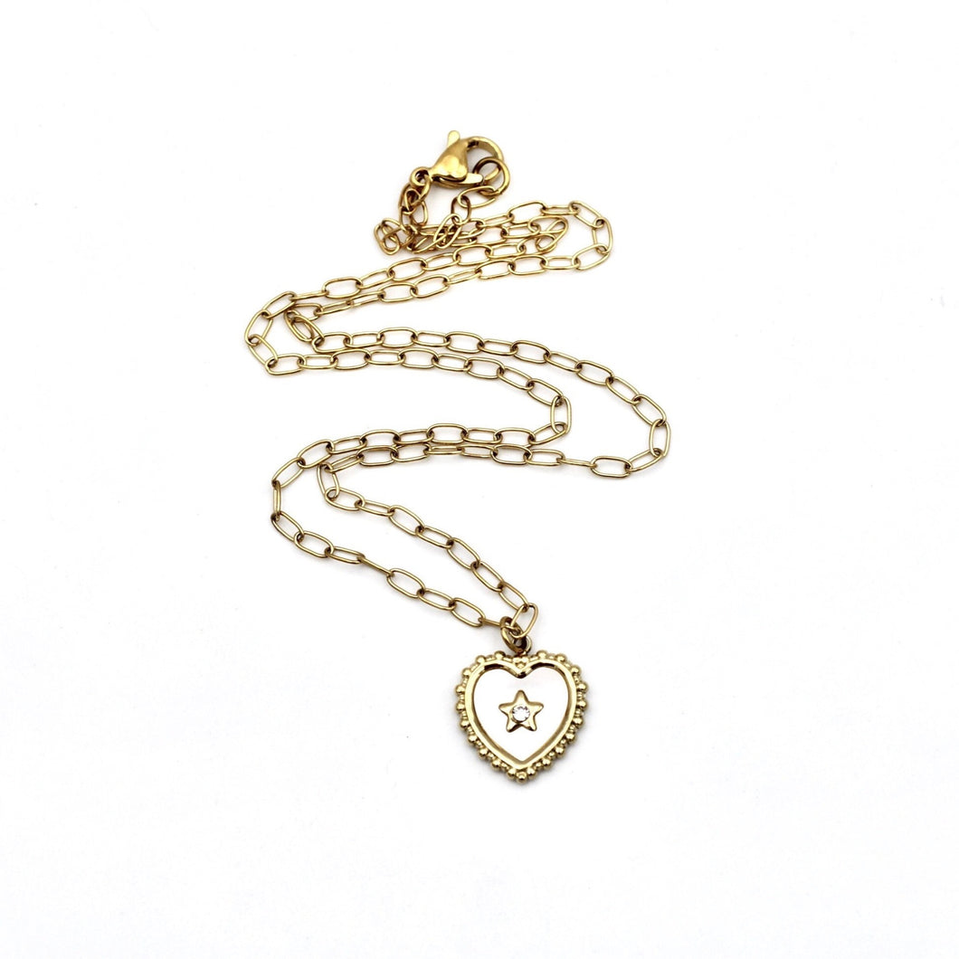 Gold Shell Heart Necklace