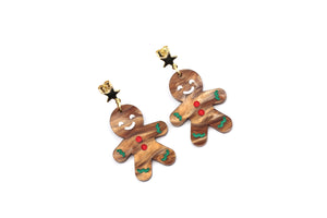 Gingerbread Acrylic Earrings