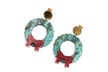 Load image into Gallery viewer, Acrylic Christmas Wreath Earrings
