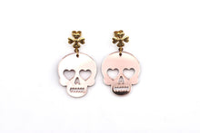 Load image into Gallery viewer, Rose Gold Skull Earrings
