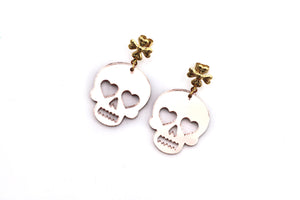 Rose Gold Skull Earrings