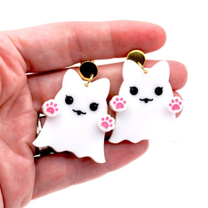 Cat Ghost Earrings