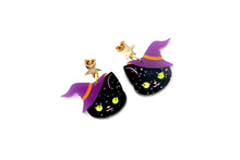 Load image into Gallery viewer, Witch Cat Earrings
