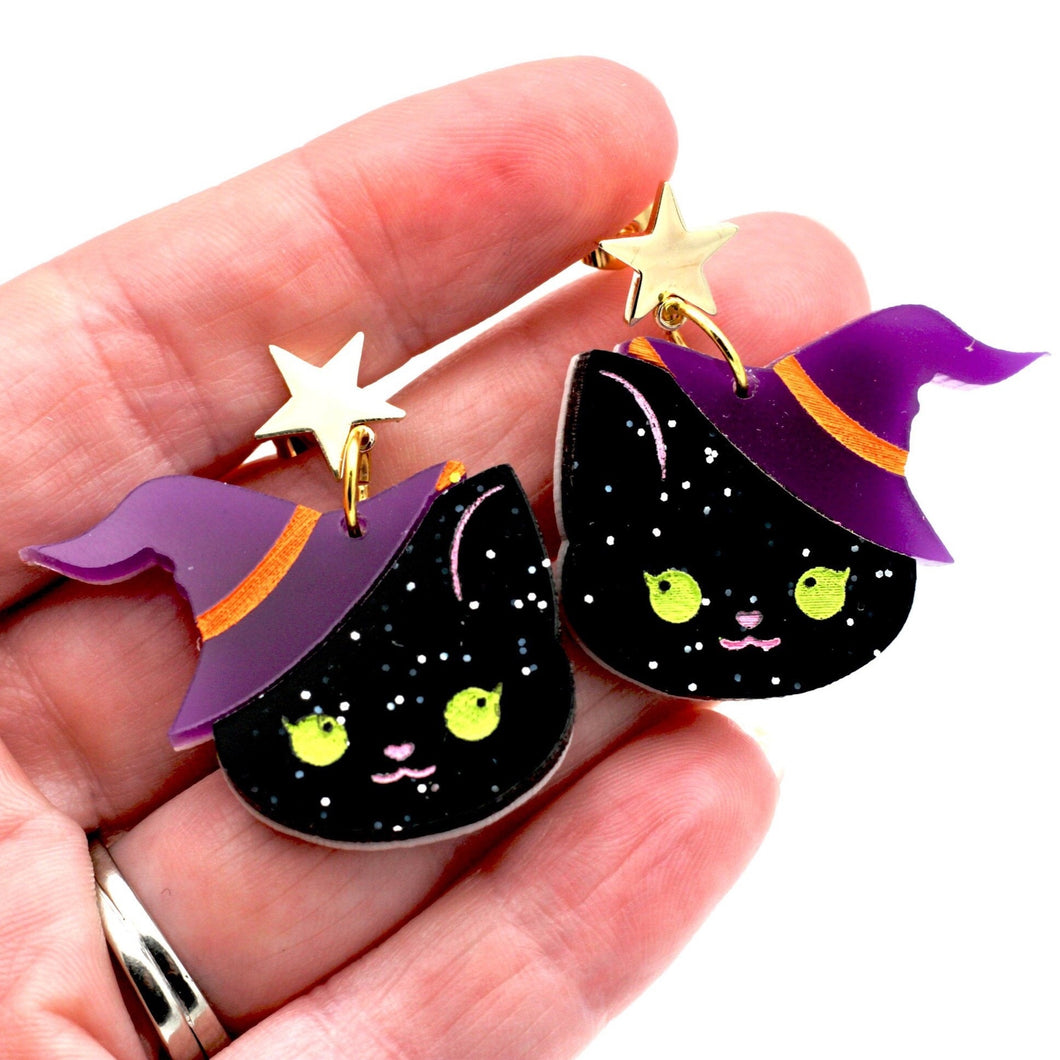 Witch Cat Earrings