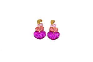 Ombre Glitter Heart Earrings