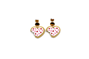 Valentine Heart Cookie Earrings