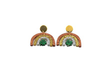 Load image into Gallery viewer, Clover Glitter Rainbow Earrings
