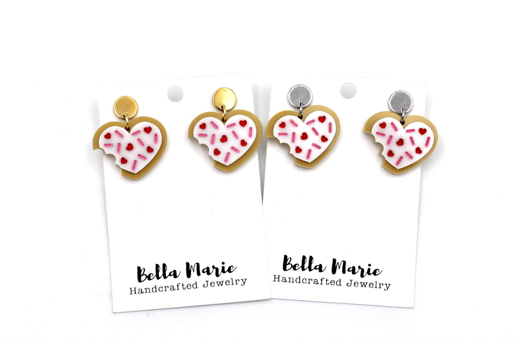 Valentine Heart Cookie Earrings