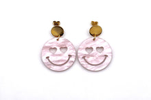 Load image into Gallery viewer, Light Pink Smiley Face Earrings
