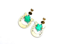 Load image into Gallery viewer, Clover Horseshoe Earrings
