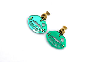 St. Patrick's Day Lucky Lips Earrings