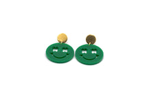 Load image into Gallery viewer, Clover Smiley Face Earrings
