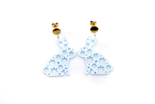 Load image into Gallery viewer, Blue Floral Bunny Earrings
