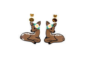 Floral Deer Earrings