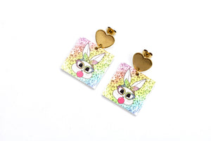 Colorful Bunny Earrings